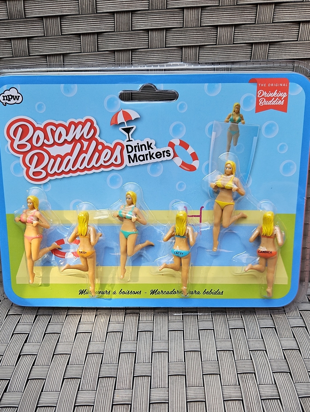 Bosom Buddies Drink Markers — Assorted Women In Bikini Colors (Set of 6)